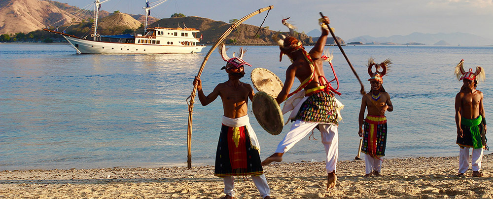 The traditional Caci dance in Flores