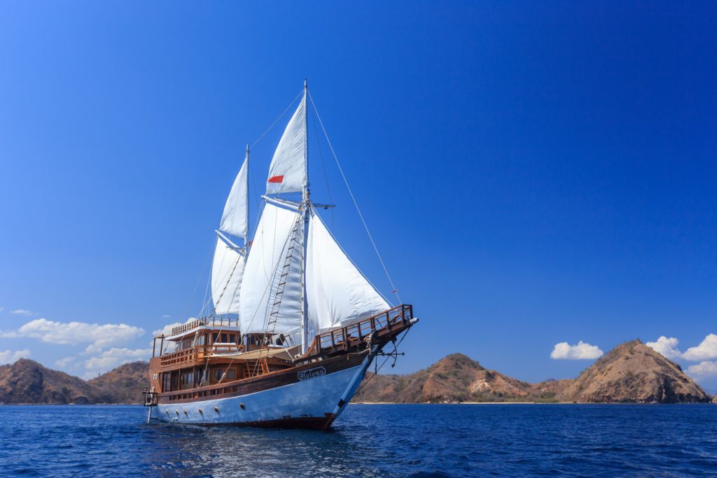A Phinisi liveaboard with modern facilities
