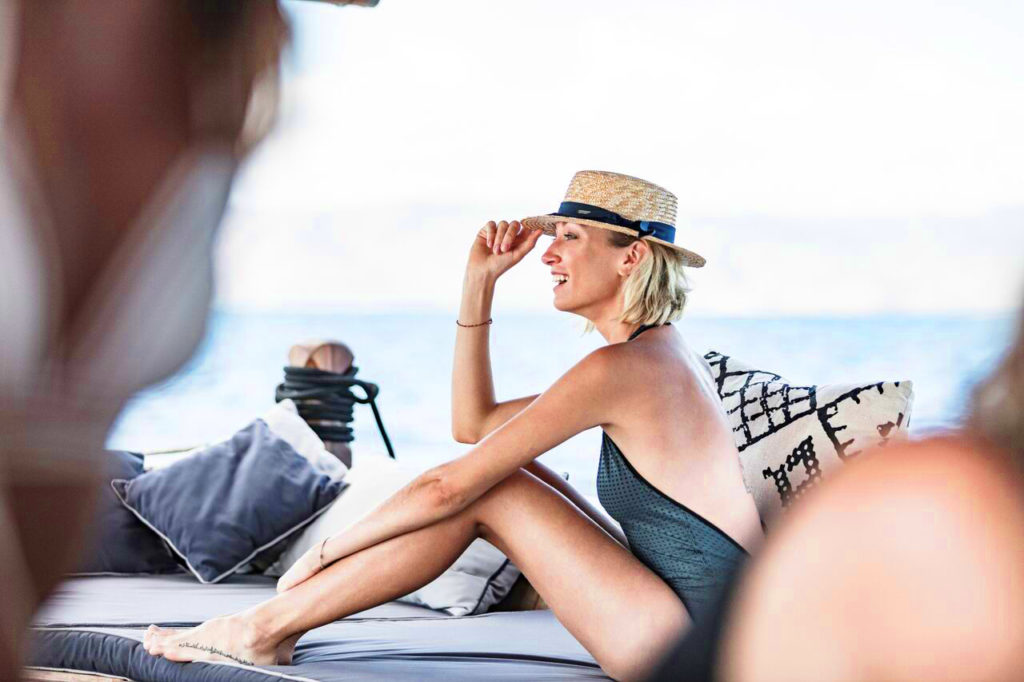 A woman enjoying a boat trip